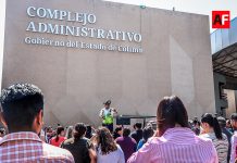 Burócratas participan en Primer Simulacro Nacional, desde el Complejo Administrativo