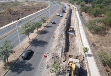 Trabajos en el Colector Pluvial de la Glorieta de Los Perritos