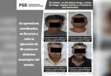 En cateos, se decomisa droga, armas de fuego, equipo táctico y 4 hombres son detenidos