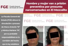 Hombre y mujer van a prisión preventiva por presunto narcomenudeo en El Mezcalito