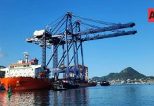 Arribaron dos nuevas grúas de pórtico al puerto de Manzanillo