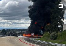Cierran la autopista México–Puebla por incendio tras choque de vehículos en Santa Rita Tlahuapan