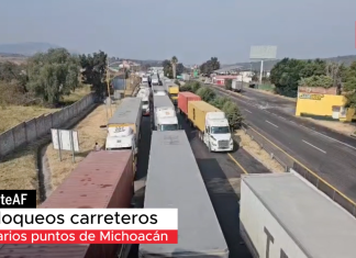 Productores y transportistas mantienen ocho bloqueos carreteros en Michoacán; suman 24 horas de protestas