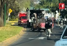 Choque de camión de la Guardia Nacional deja 5 oficiales heridos, en Uruapan