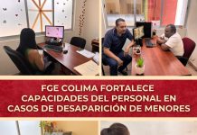 FGE Colima fortalece capacidades del personal en casos de desaparición de menores