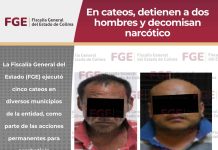 En cateos, detienen a dos hombres y decomisan narcótico; en Villa de Álvarez, Coquimatlán, Tecomán y Manzanillo