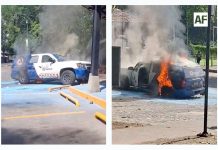Se incendia camioneta de valores en Cofradía de Suchitlán; autoridades atienden el siniestro