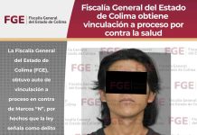 Fiscalía General del Estado de Colima obtiene vinculación a proceso de un hombre por delito contra la salud