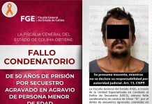 La FGE obtiene fallo condenatorio de 50 años de prisión por secuestro agravado en agravio de persona menor de edad