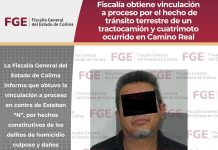 Fiscalía obtiene vinculación a proceso por el hecho de tránsito terrestre de un tractocamión y cuatrimoto ocurrido en Camino Real