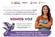 ICM realiza este miércoles la Feria de los Derechos Humanos de las Mujeres en Coquimatlán