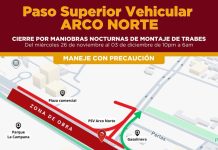 Este miércoles inician cierres nocturnos temporales en la construcción del Arco Norte