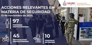 Implementan “Operación Coliman” hubo ya 10 detenidos y reforzamiento de seguridad en todo el estado