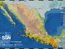 SSN registra 4 mil 936 sismos en el mes de octubre, el de mayor magnitud de 4.9 en Oaxaca