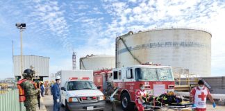 Marina refuerza capacidades de respuesta en Sinaloa y Campeche con simulacros de emergencia en instalaciones estratégicas