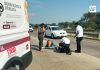 Motociclista resulta lesionado en accidente sobre el Libramiento Ejército Mexicano en Colima