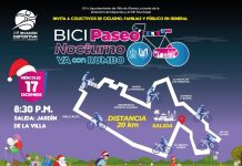 Habrá Bici Paseo Nocturno Navideño este miércoles, en Villa de Álvarez