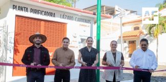 Indira Vizcaíno y Ciapacov entregan rehabilitación de planta purificadora en la capital colimense