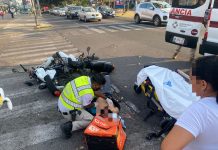 Colisión entre motociclistas en la Avenida Tecnológico deja dos lesionados de gravedad