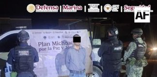 En Michoacán, autoridades federales y estatales detienen a dos personas y aseguran más de un centenar de cartuchos