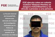FGE ejecuta cateo en colonia Gustavo Vázquez Montes; se asegura metanfetamina y se vincula a proceso a una persona