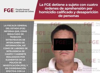 La FGE detiene a sujeto con cuatro órdenes de aprehensión por homicidio calificado y desaparición de personas