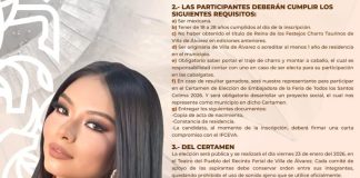 Emiten Convocatoria para Elección de Reina de los Festejos Charrotaurinos VdeA 2026