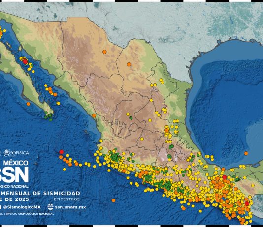 SSN registra 3 mil 681 sismos durante noviembre, el de mayor magnitud de 5.8 con epicentro en Chiapas