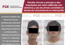 Fiscalía vincula a proceso a dos imputados por robo calificado con violencia y uso de armas cometido en tienda de conveniencia en Manzanillo