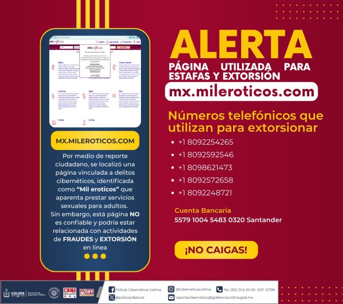 alerta pagina extorsion colima
