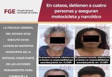 En cateos, detienen a cuatro personas y aseguran motocicleta y narcótico