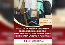 Fiscalía de Colima comparte recomendaciones para prevenir delitos durante fines de semana largos y puentes