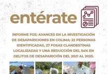 FGE presenta resultados en materia de búsqueda en Colima: 27 fosas clandestinas y reducción de incidencia delictiva entre 2021 y 2025