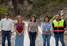 Gobernadora Indira Vizcaíno supervisó la construcción del camino artesanal Campo 4-Lagunitas, en Comala
