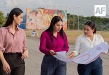 Indira Vizcaíno y Rosi Bayardo supervisan avances en rehabilitación de la Unidad 5 de Mayo de Manzanillo