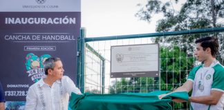 Entrega UdeC cancha de Handball construida con recursos del programa Un día para donar