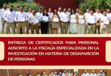 Entrega de Certificados para Personal Adscrito a la Fiscalía Especializada en la Investigación en Materia de Desaparición de Personas