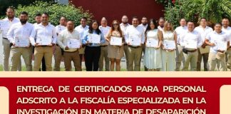 Entrega de Certificados para Personal Adscrito a la Fiscalía Especializada en la Investigación en Materia de Desaparición de Personas