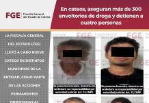 En cateos, aseguran más de 300 envoltorios de droga y detienen a cuatro personas; en Colima, Villa de Álvarez, Tecomán y Manzanillo