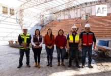 Gobernadora Indira Vizcaíno supervisa rehabilitación integral del Auditorio Municipal de Cuauhtémoc