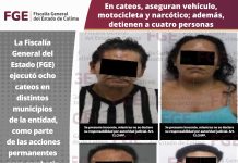 En cateos, aseguran vehículo, motocicleta y narcótico; además, detienen a cuatro personas