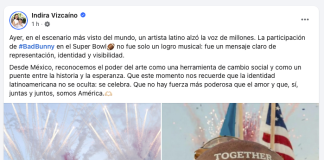 Celebra Indira Vizcaíno representación latina en el Super Bowl