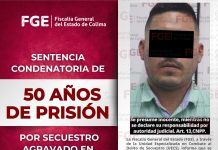Obtiene FGE sentencia condenatoria de 50 años de prisión por secuestro agravado en Manzanillo