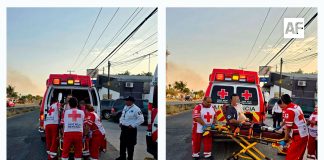 Motociclista y peatón resultan lesionados tras accidente en libramiento de Colima