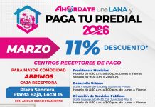 Ofrece Villa de Álvarez en marzo descuento del 11% en el Predial