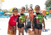 Gobernadora Indira Vizcaíno convive con infancias y adolescencias de los CAS, en albercas del Parque Regional