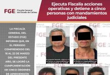 Ejecuta Fiscalía acciones operativas y detiene a cinco personas con mandamientos judiciales