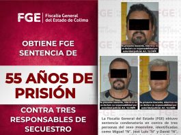 Obtiene FGE sentencia de 55 años de prisión contra tres responsables de secuestro agravado