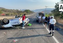 Volcadura en autopista Colima–Manzanillo deja cinco personas lesionadas; vialidad parcialmente obstruida