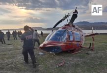 Cae helicóptero en predio aledaño a la Presa del Bosque en Zitácuaro, Michoacán